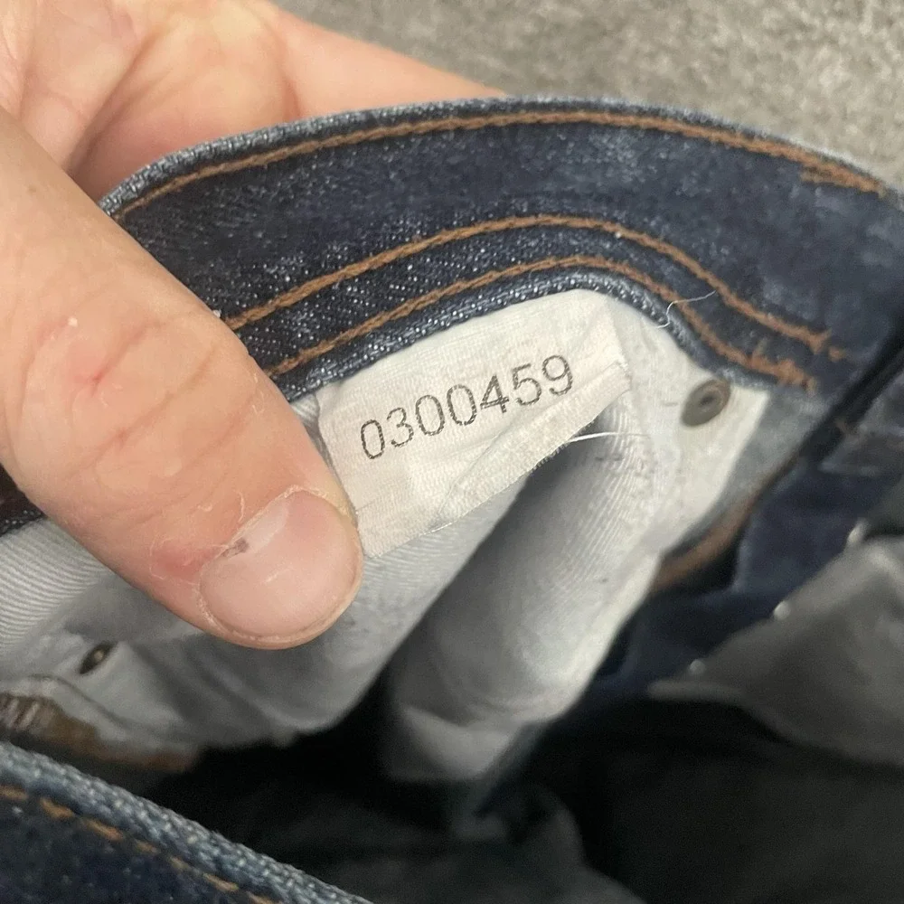 Unbeanded Brand Selvedge Jeans Mens 38x32 Blue Dark Wash Straight Leg Denim Pant